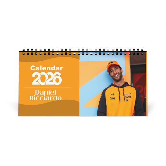 Daniel Ricciardo 2026 Desk Calendar | Premium Spiral Bound Celebrity Photo Calendar | Collectible Fan Gift | Stylish Desk & Office Décor
