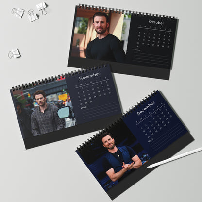 Chris Evans 2027 Desk Calendar Vol 2 | Spiral Bound Photo Calendar | Fan Gift