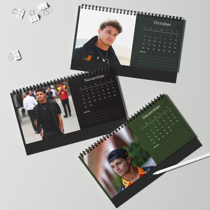 Lando Norris 2026 Desk Calendar | Premium Spiral Bound Celebrity Photo Calendar | Collectible Fan Gift | Stylish Desk & Office Décor