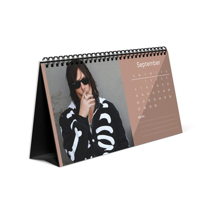 Norman Reedus 2026 Desk Calendar | Celebrity Spiral Bound Photo Calendar | Fan Collectible Gift | Stylish Desk & Office Décor