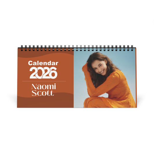 Naomi Scott 2026 Desk Calendar | Celebrity Spiral Bound Photo Calendar | Fan Collectible Gift | Stylish Desk & Office Décor