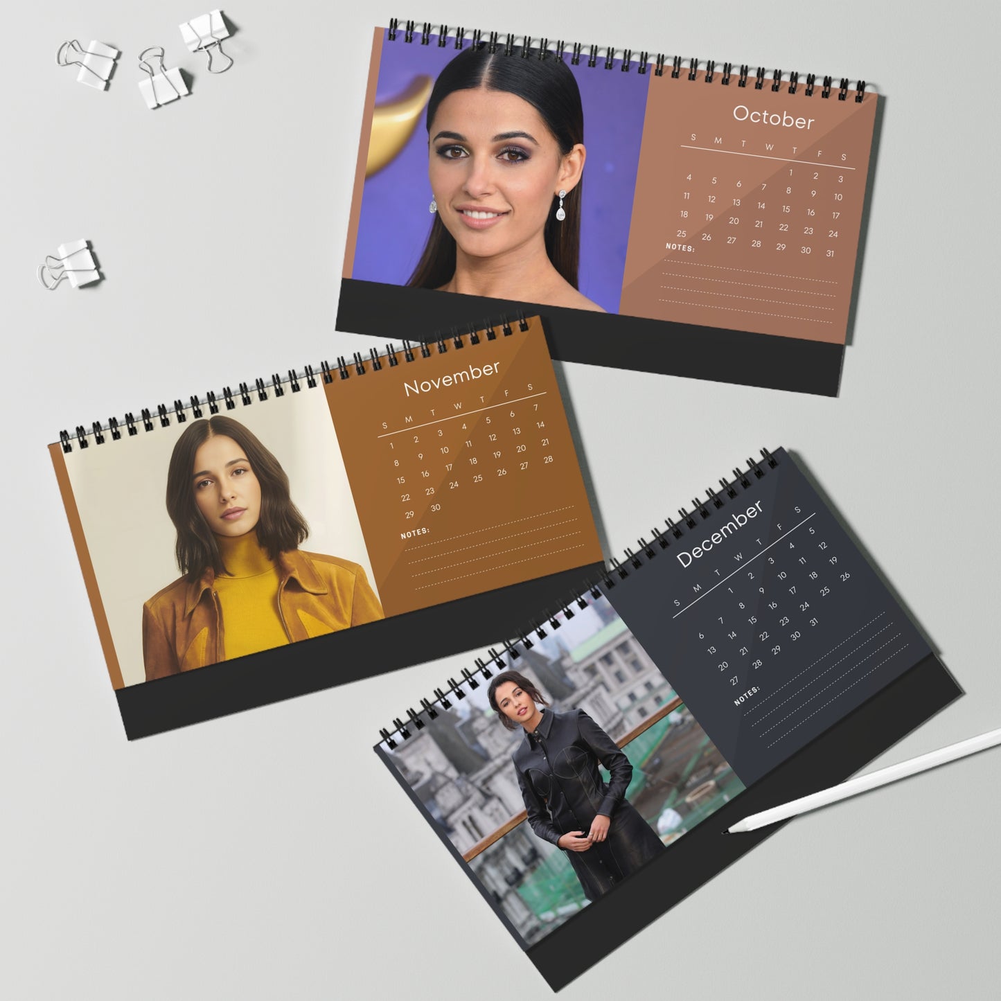 Naomi Scott 2026 Desk Calendar | Premium Spiral Bound Celebrity Photo Calendar | Stunning Collectible Gift for Fans & Desk Décor