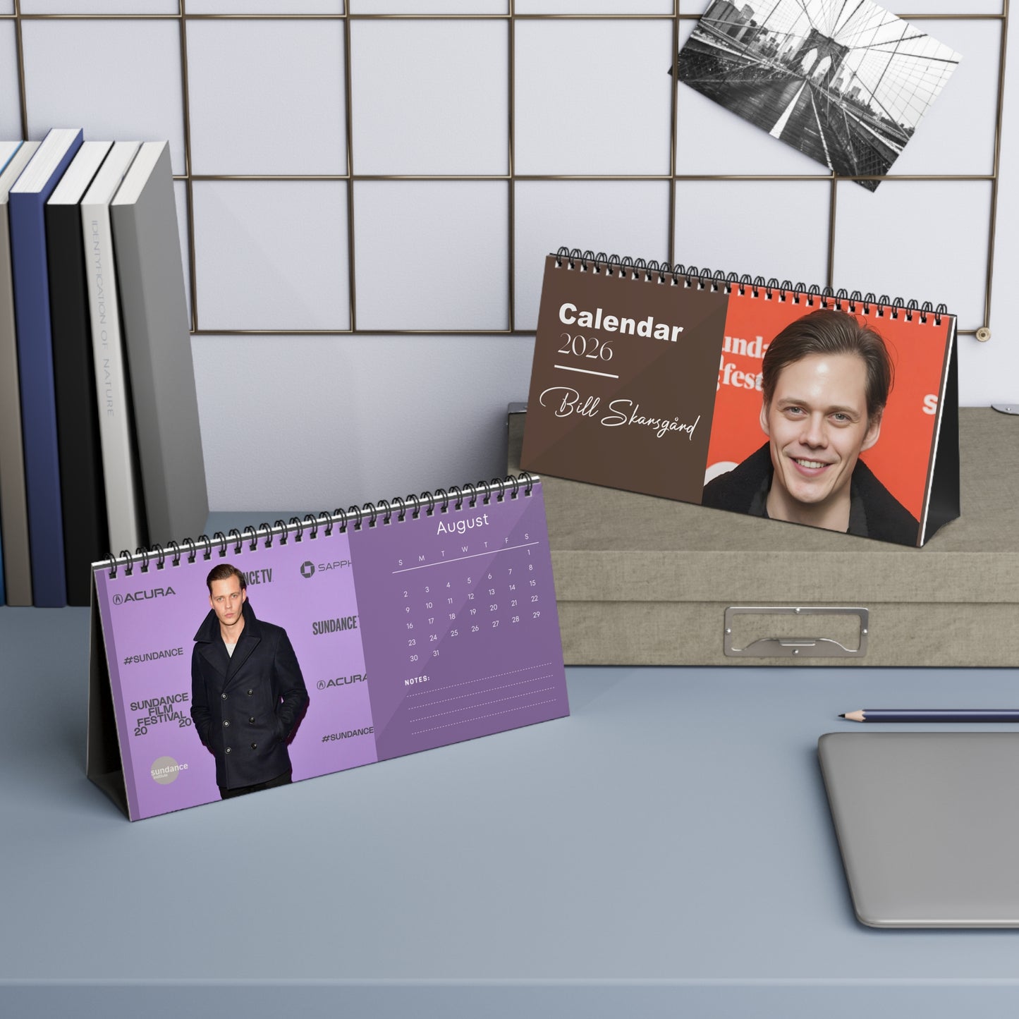 Bill Skarsgård 2026 Desk Calendar |  Monthly Planner | Actor Gift | Bill Skarsgård Calendar | Office Decor