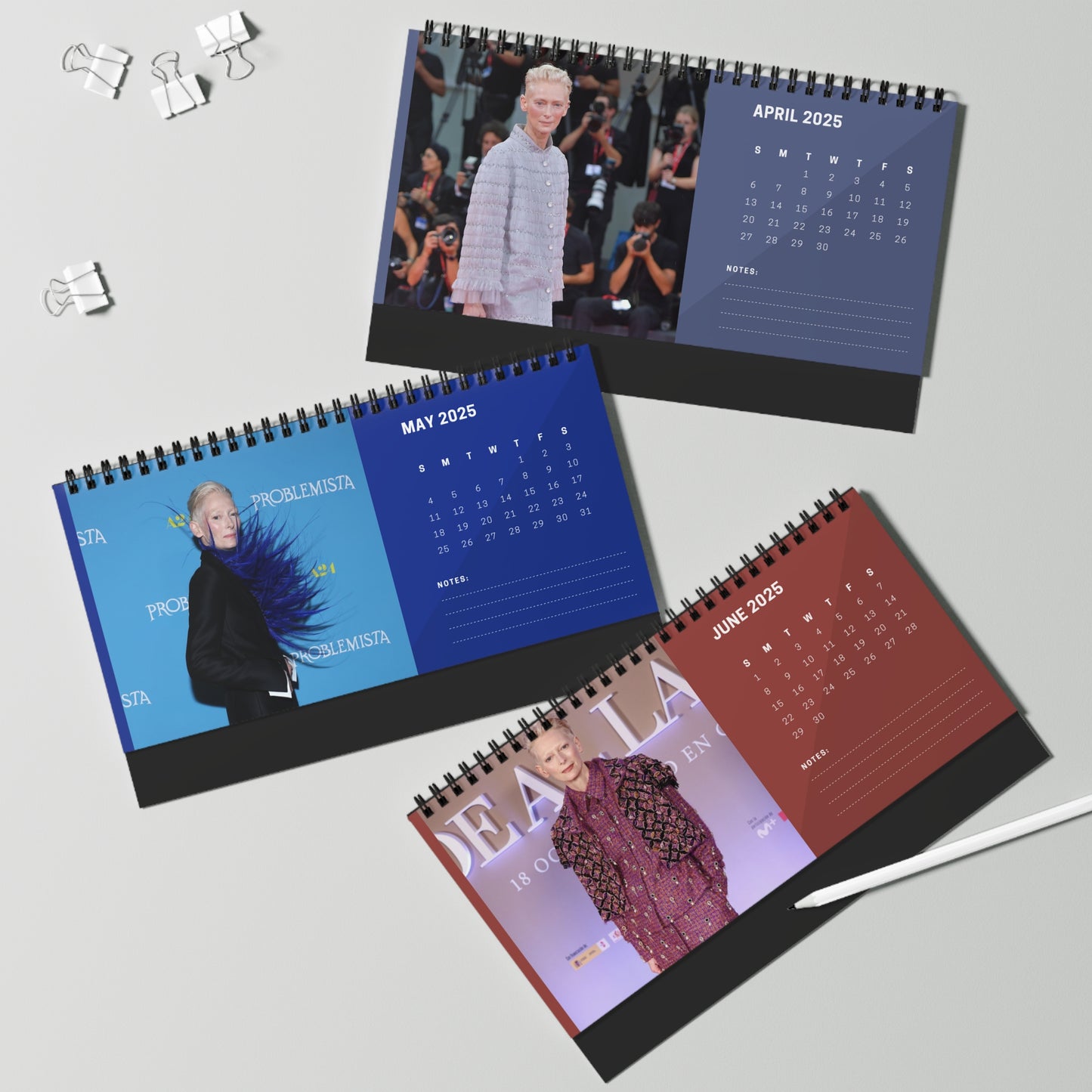 Tilda Swinton 2025 Desk Calendar | Tilda Swinton Desk Calendar | Fan Gift