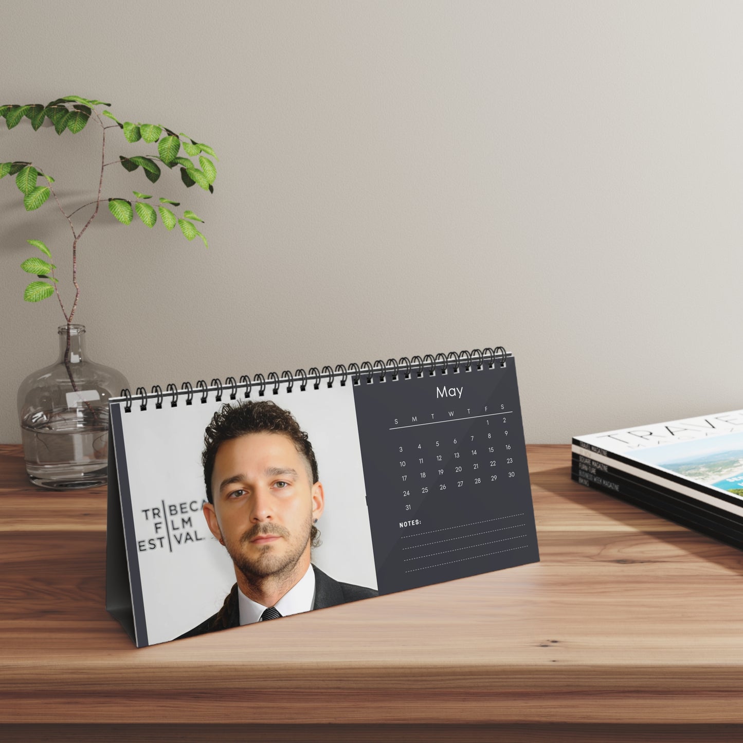 Shia LaBeouf 2026 Desk Calendar | Celebrity Photo Calendar | Hollywood Actor | Stylish Desk Accessory & Fan Gift