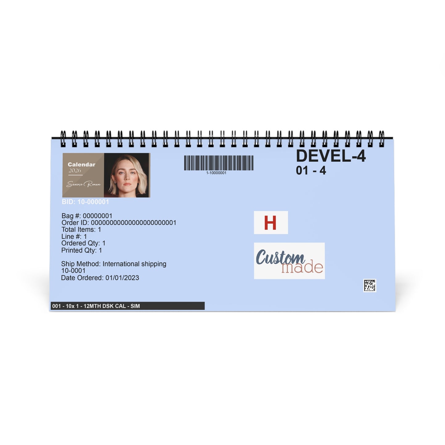 Saoirse Ronan 2026 Desk Calendar | Premium Spiral Bound Celebrity Photo Calendar | High-Quality Fan Gift & Desk Décor
