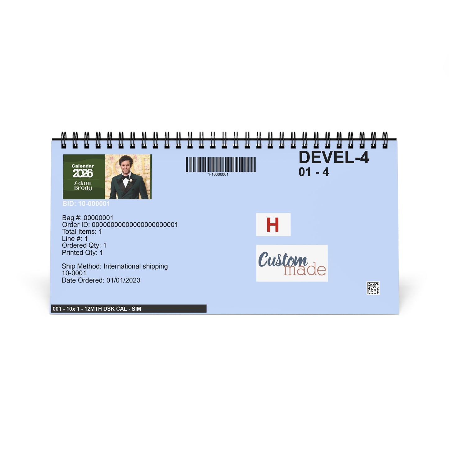 Adam Brody 2026 Desk Calendar | Celebrity Spiral Bound Photo Calendar | Collectible Fan Gift | Stylish Desk & Office Décor