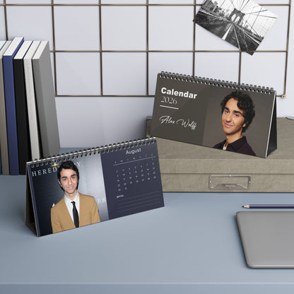 Alex Wolff 2026 Desk Calendar| Premium Spiral Bound Celebrity Photo Calendar | High Quality Collectible Gift for Fans & Desk Décor