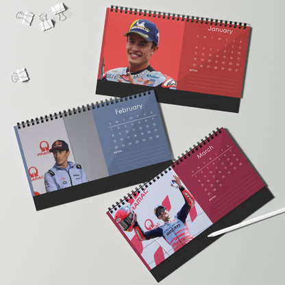 Marc Márquez 2026 Desk Calendar | Premium Spiral Bound MotoGP Star Photo Calendar | High-Quality Fan Gift & Desk Décor
