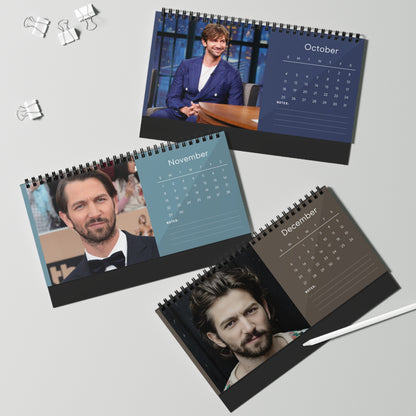 Michiel Huisman 2026 Desk Calendar | Premium Spiral Bound Celebrity Photo Calendar | Elegant Collectible Gift for Fans & Desk Décor