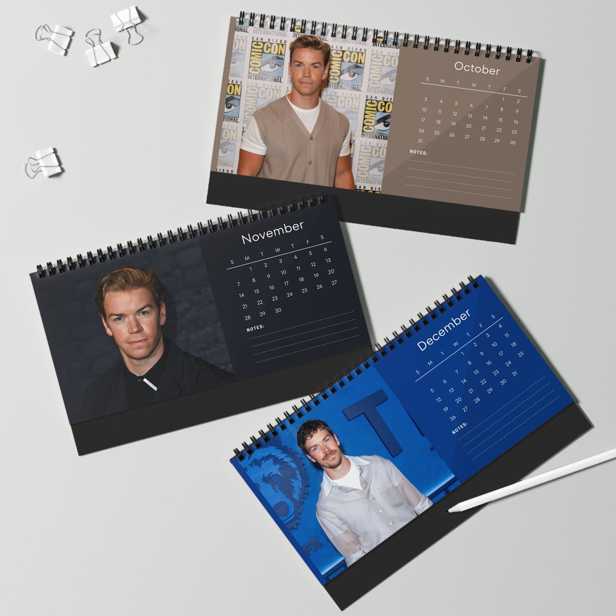 Will Poulter 2027 Desk Calendar Vol 4 | Spiral Bound Photo Calendar | Fan Gift