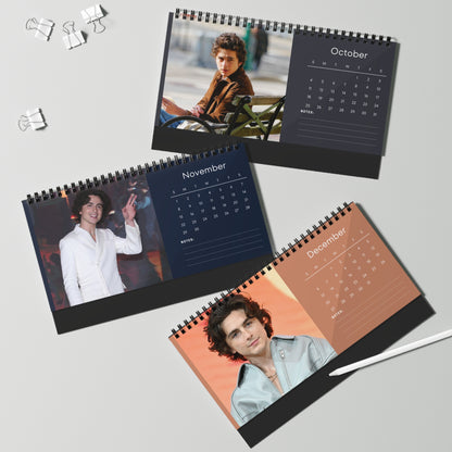 Timothée Chalamet 2026 Desk Calendar | Premium Spiral Bound Celebrity Photo Calendar | High-Quality Fan Gift & Desk Décor