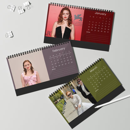 Sadie Sink 2026 Desk Calendar | Premium Spiral Bound Celebrity Photo Calendar | High-Quality Fan Gift & Desk Décor