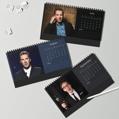 Benedict Cumberbatch 2026 Desk Calendar | Premium Spiral-Bound Celebrity Photo Calendar | Elegant Collectible Gift for Fans & Desk Décor