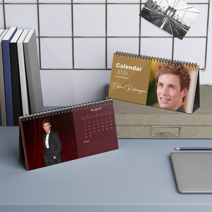 Eddie Redmayne 2026 Desk Calendar | Premium Spiral Bound Celebrity Photo Calendar | High-Quality Fan Gift & Desk Décor
