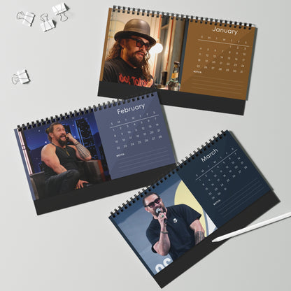 Jason Momoa 2026 Desk Calendar | Aquaman & Game of Thrones Actor | Celebrity Gift | Office Decor