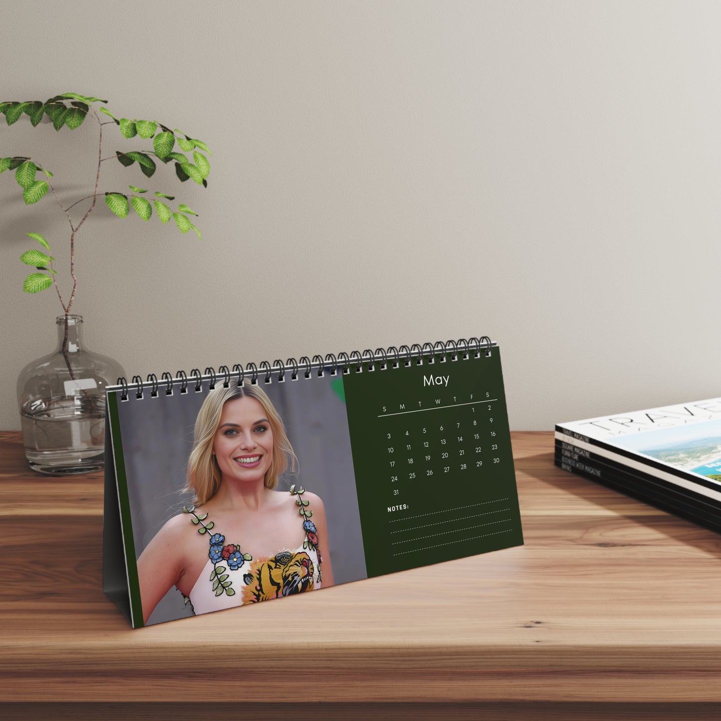 Margot Robbie 2026 Desk Calendar | Premium Spiral Bound Celebrity Photo Calendar | Stunning Collectible Gift for Fans & Desk Décor