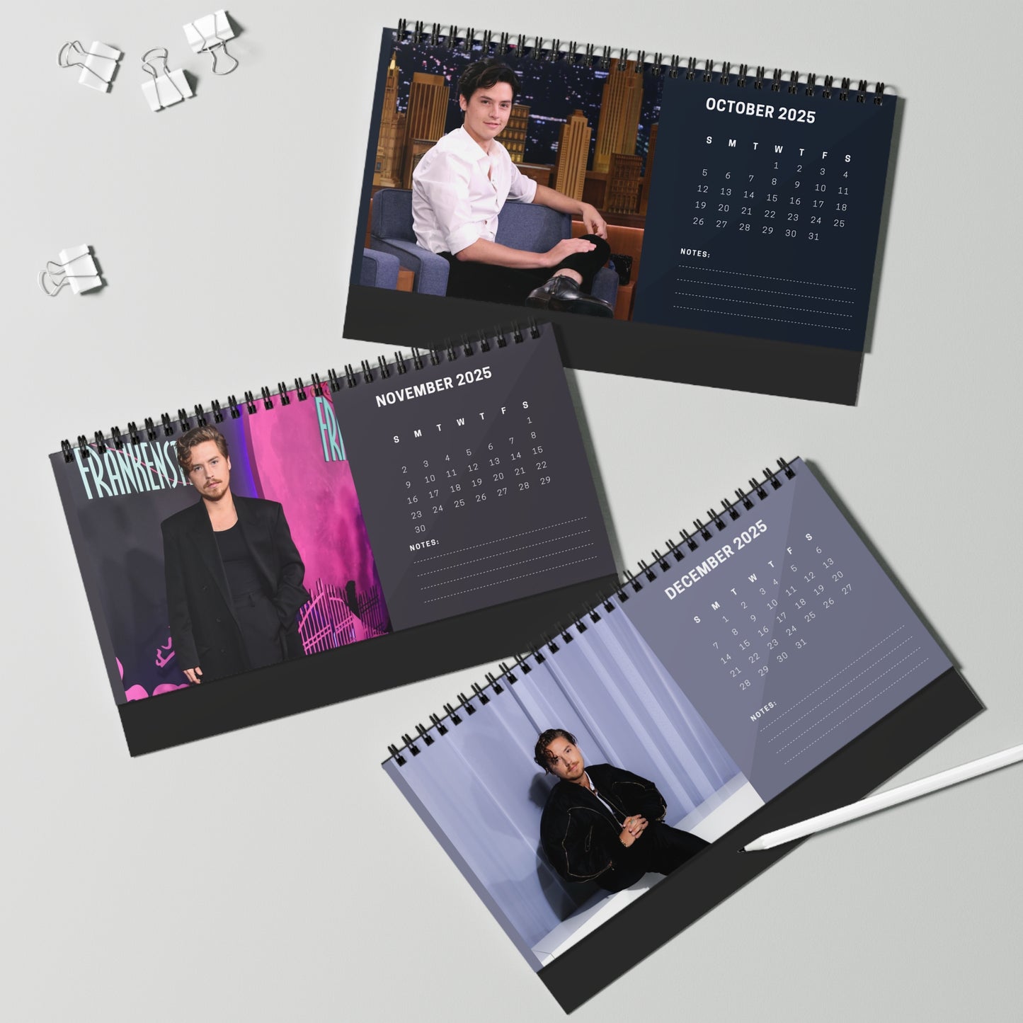 Cole Sprouse 2025 Desk Calendar | Cole Sprouse Calendar | Fan Gift