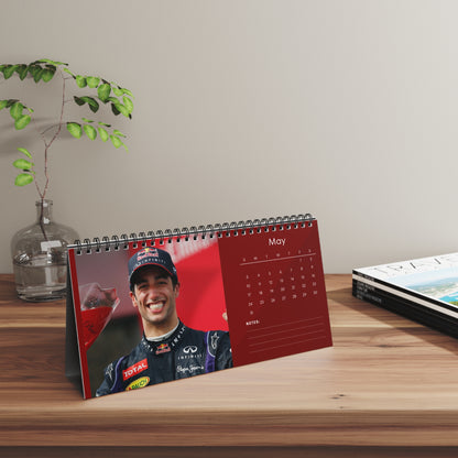 Daniel Ricciardo 2026 Desk Calendar | Premium Spiral Bound F1 Celebrity Photo Calendar | High-Quality Gift for Fans & Desk Décor
