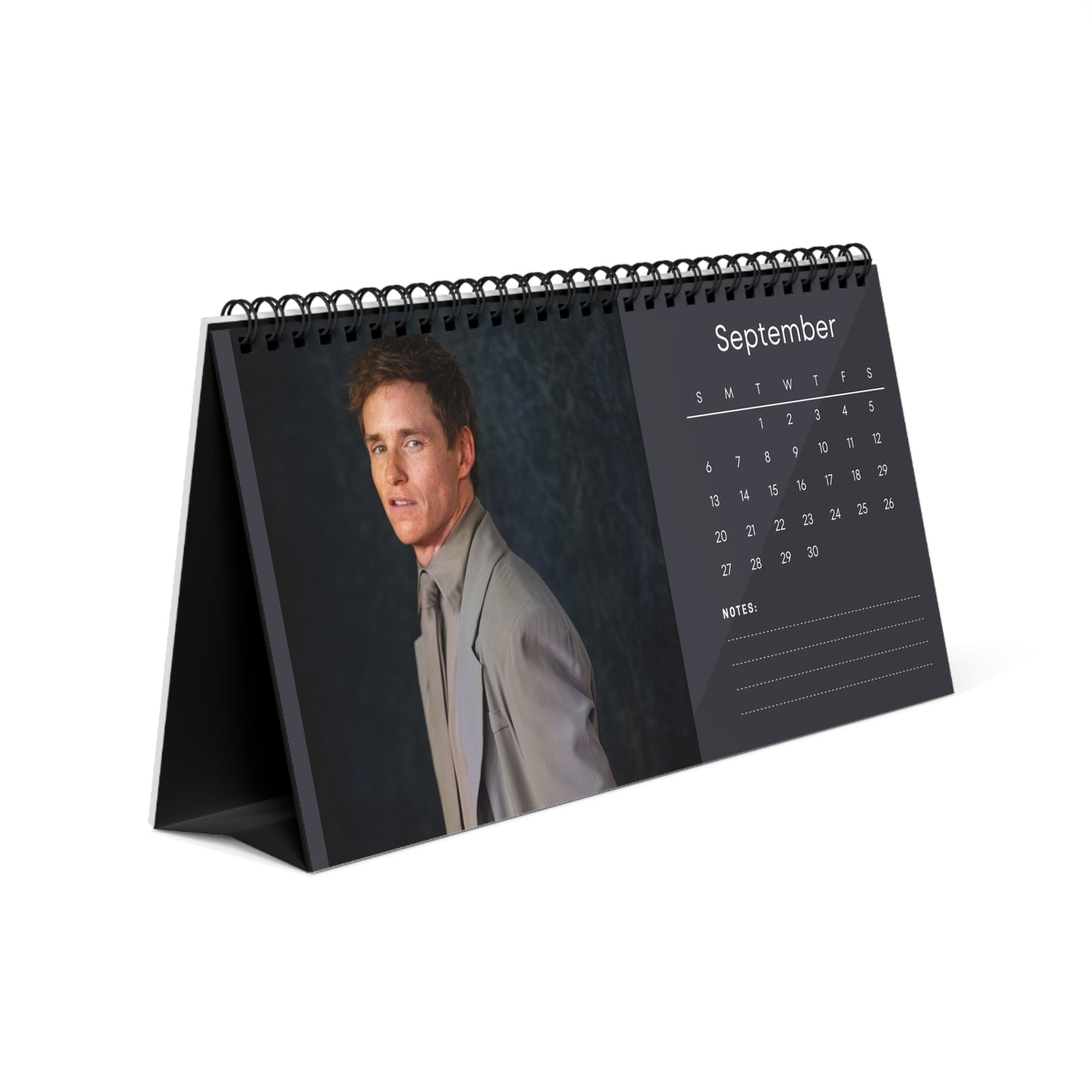 Eddie Redmayne 2026 Desk Calendar | Premium Spiral Bound Celebrity Photo Calendar | High-Quality Fan Gift & Desk Décor