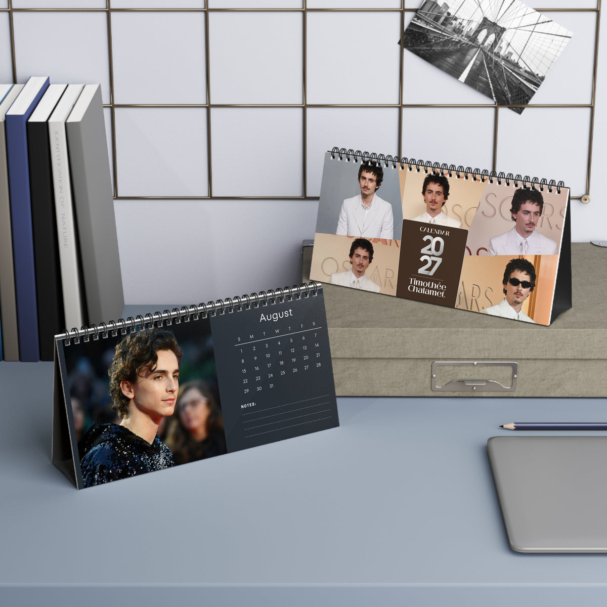 Timothée Chalamet 2027 Desk Calendar Vol 1 | Spiral Bound Photo Calendar | Fan Gift
