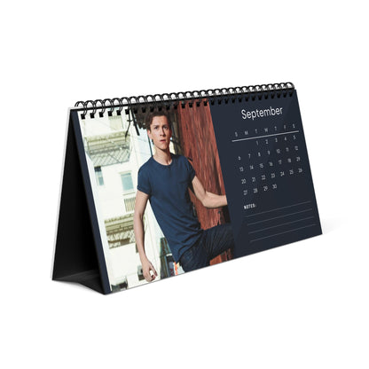 Tom Holland 2026 Desk Calendar | Celebrity Spiral Bound Photo Calendar | Fan Collectible Gift | Stylish Desk & Office Décor