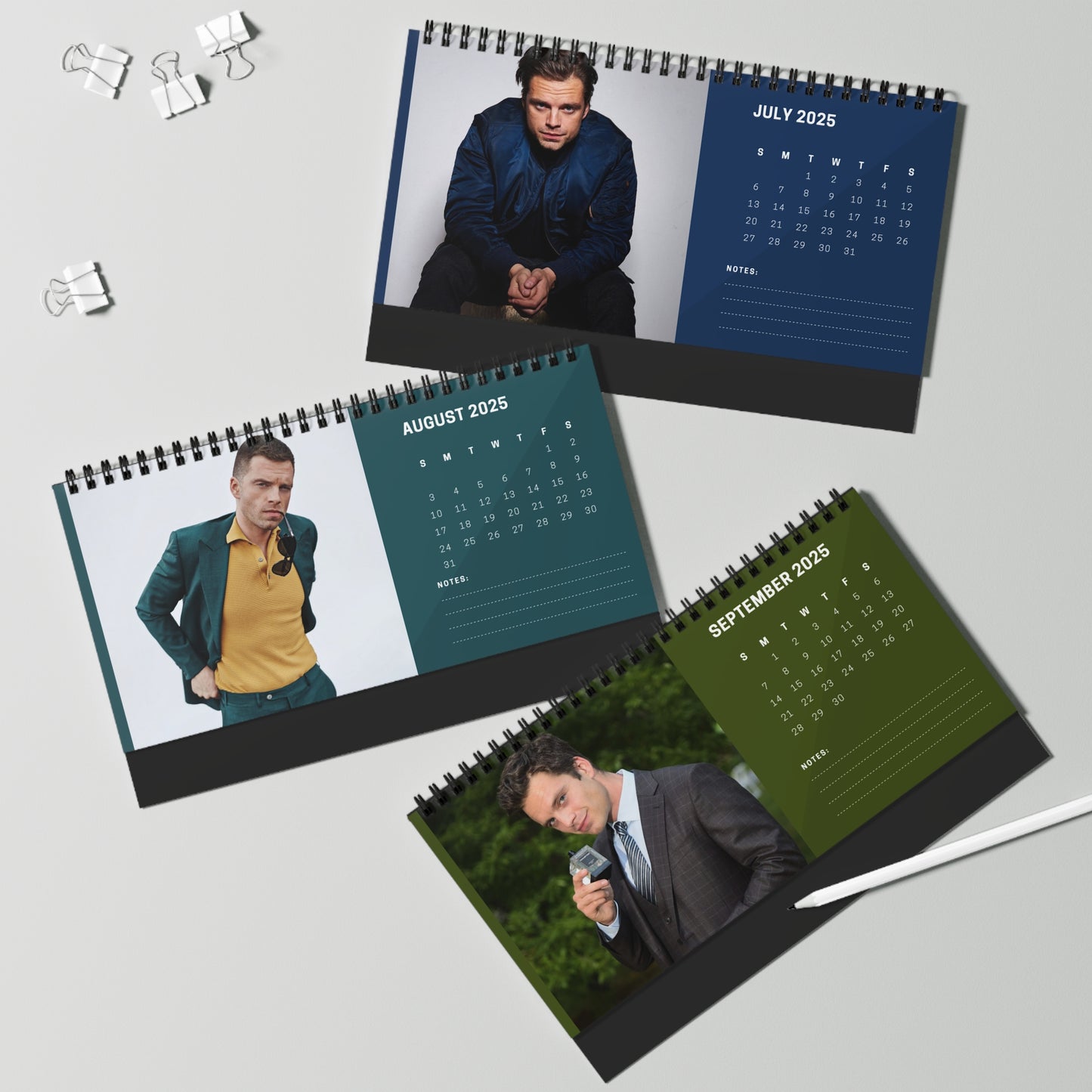 Sebastian Stan 2024 Desk Calendar | Sebastian Stan Calendar | Fan Gift