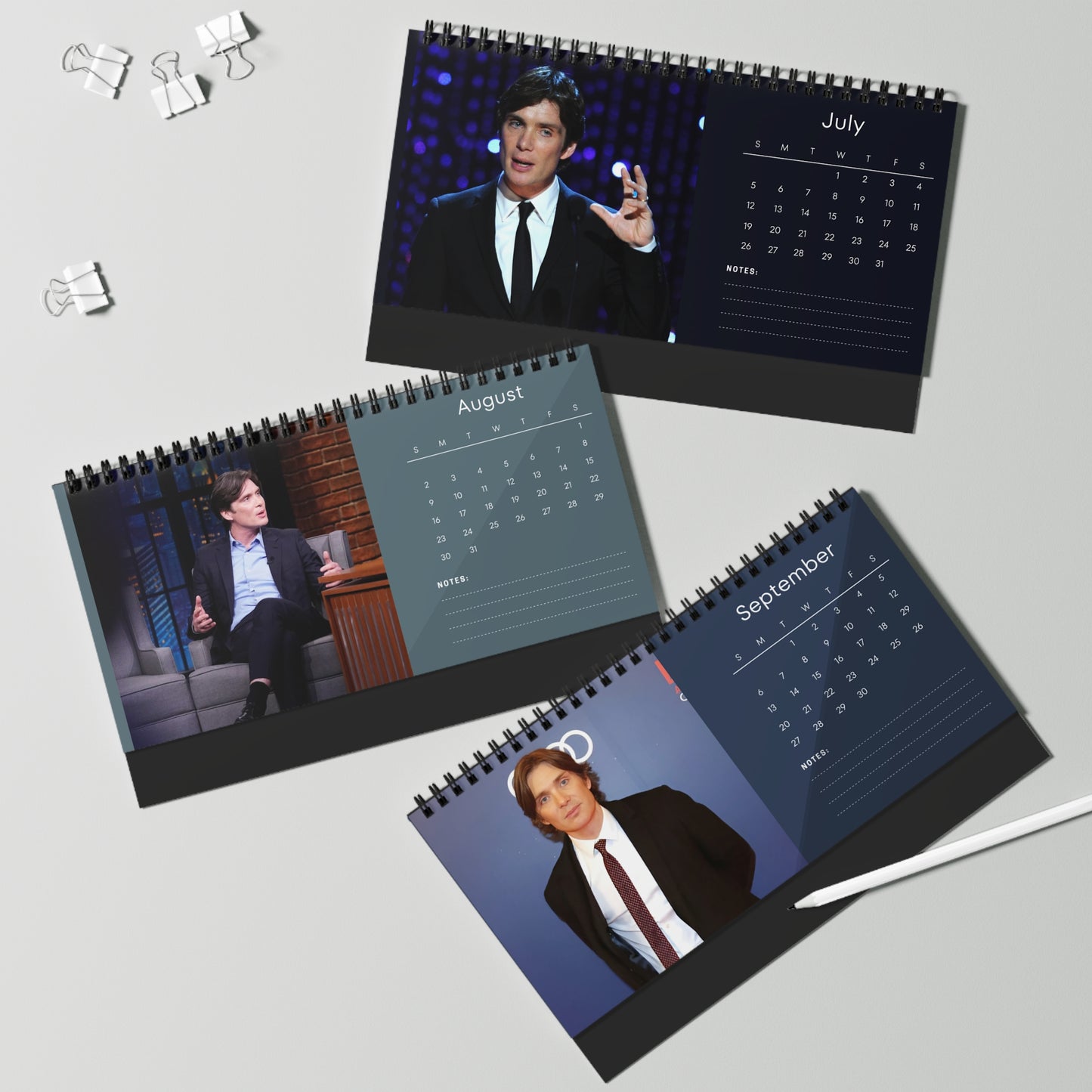 Cillian Murphy 2026 Desk Calendar |  Actor Gift | Office Decor