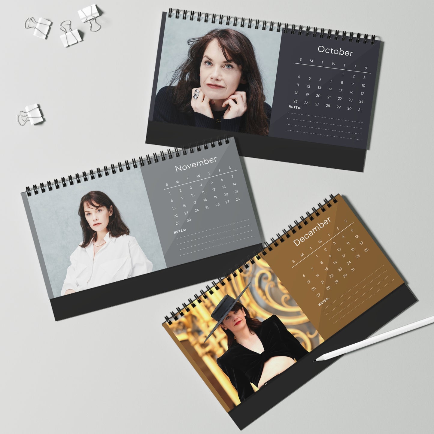 Ruth Wilson 2026 Desk Calendar | Premium Spiral Bound Celebrity Photo Calendar | High-Quality Fan Gift & Desk Décor
