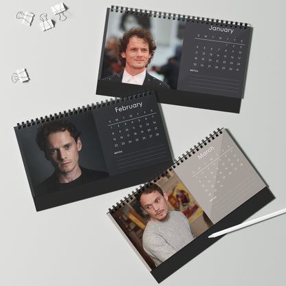Anton Yelchin 2026 Desk Calendar | Celebrity Spiral Bound Photo Calendar | Fan Collectible Gift | Stylish Desk & Office Décor