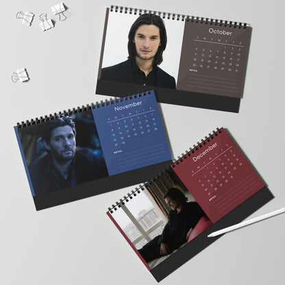 Ben Barnes 2026 Desk Calendar | Celebrity Spiral Bound Photo Calendar | Fan Collectible Gift | Stylish Desk & Office Décor