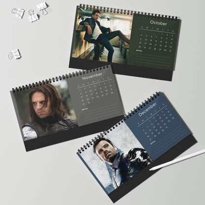 Sebastian Stan 2026 Desk Calendar | Celebrity Spiral Bound Photo Calendar | Fan Collectible Gift | Stylish Desk & Office Décor