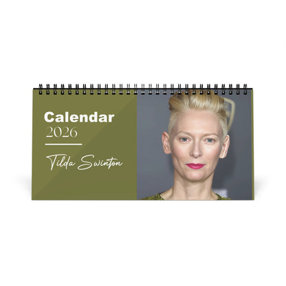 Tilda Swinton 2026 Desk Calendar | Elegant Celebrity Photo Calendar | Art & Film Icon Gift