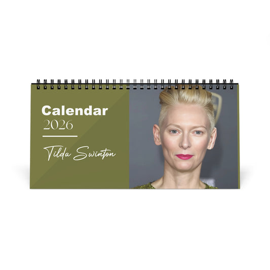 Tilda Swinton 2026 Desk Calendar | Elegant Celebrity Photo Calendar | Art & Film Icon Gift