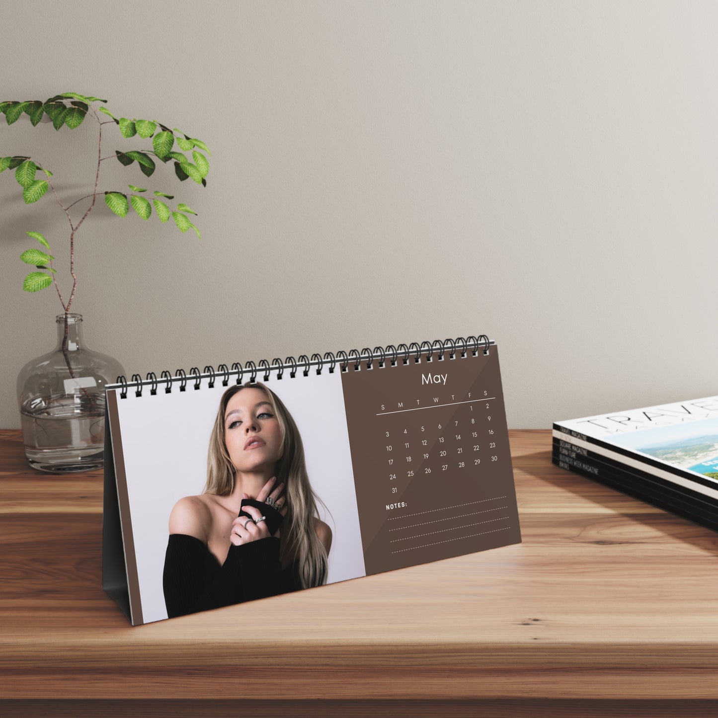 Sydney Sweeney 2026 Desk Calendar | Premium Spiral Bound Celebrity Photo Calendar | Collectible Fan Gift | Stylish Desk & Office Décor