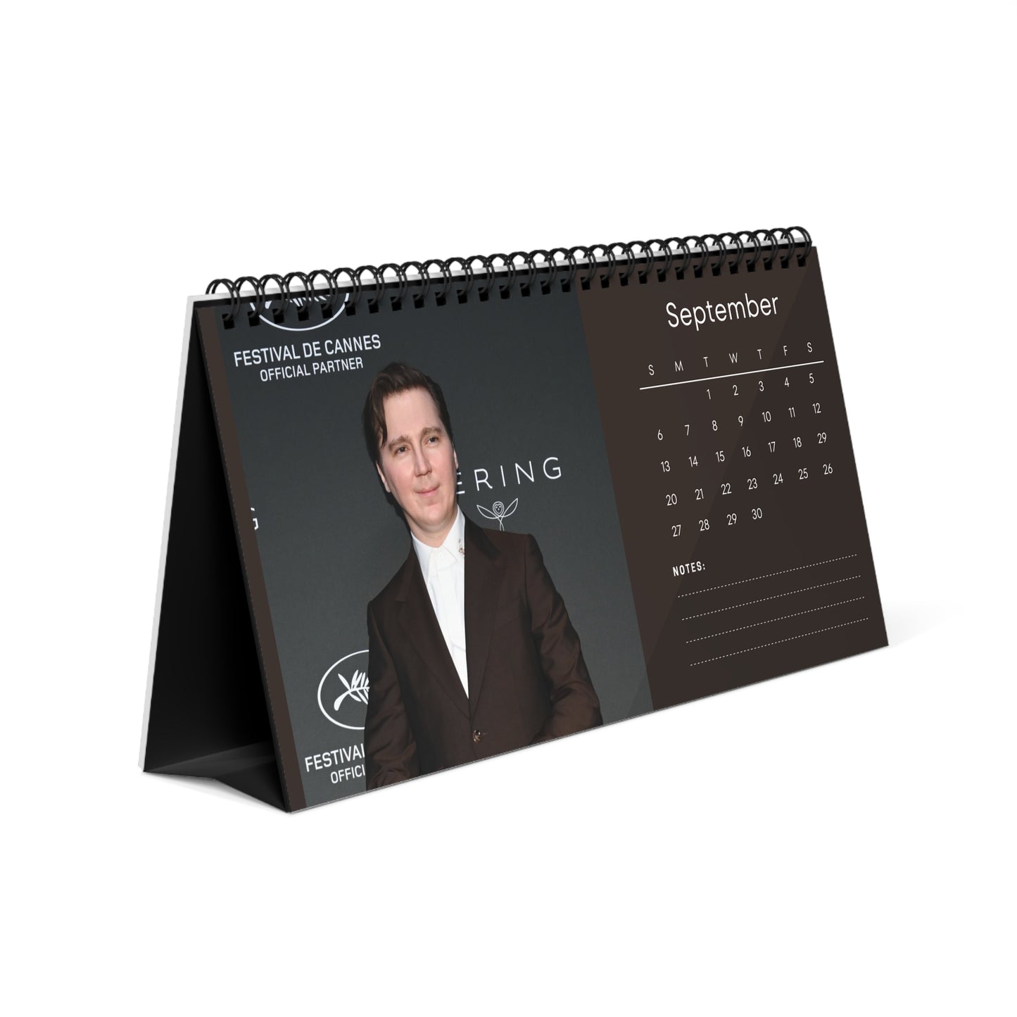 Paul Dano 2026 Desk Calendar | Premium Spiral Bound Celebrity Photo Calendar | High-Quality Fan Gift & Desk Décor