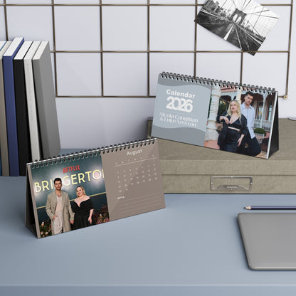 Nicola Coughlan & Luke Newton 2026 Desk Calendar | Premium Spiral Bound Celebrity Photo Calendar | Collectible Fan Gift | Stylish Desk