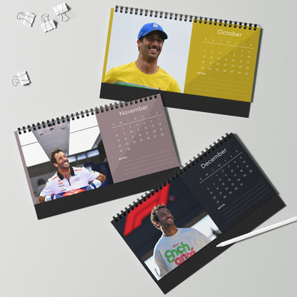 Daniel Ricciardo 2026 Desk Calendar | Premium Spiral Bound Celebrity Photo Calendar | Collectible Fan Gift | Stylish Desk & Office Décor