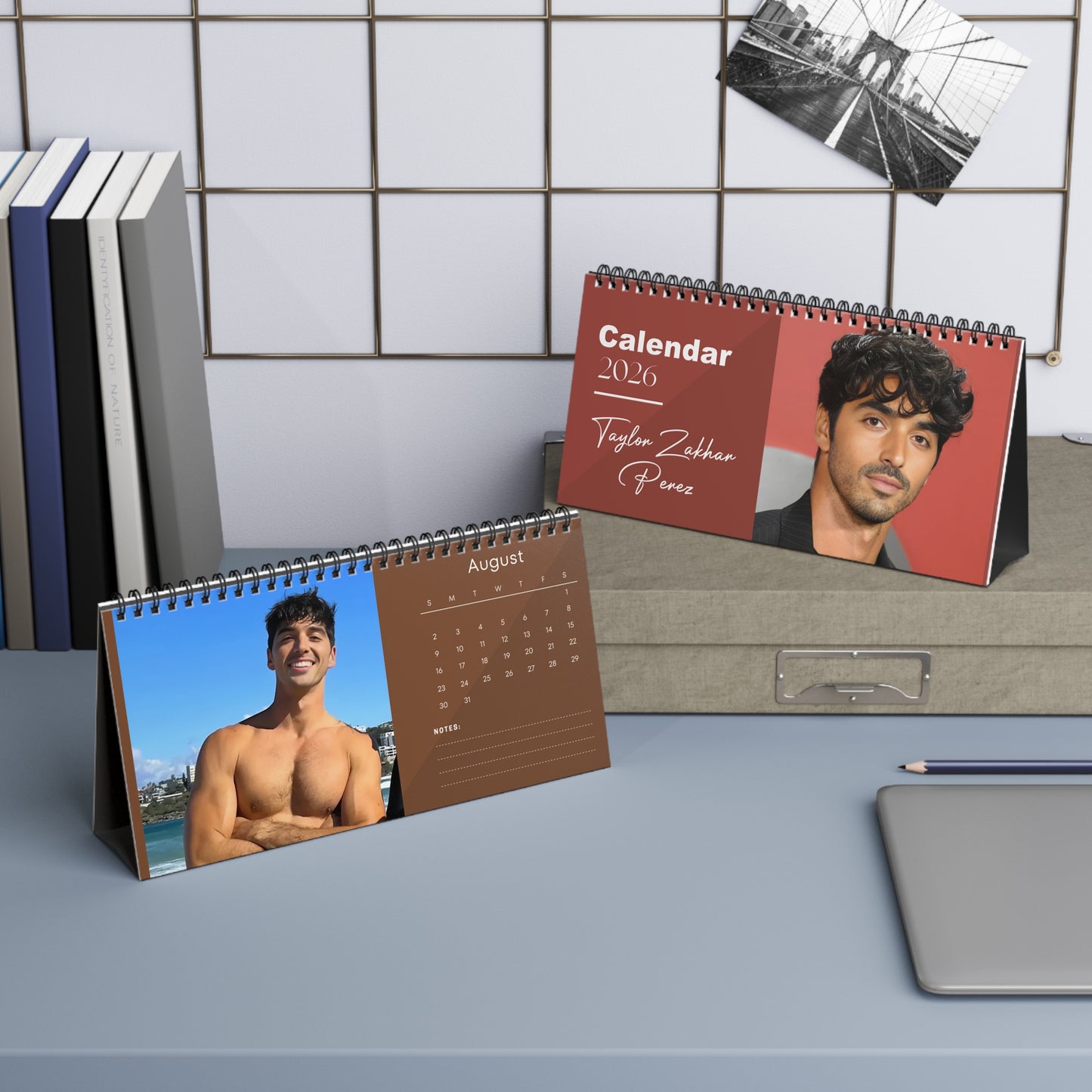 Taylor Zakhar Perez 2026 Desk Calendar | Celebrity Photo Calendar | Hollywood Star Gift | Stylish Desk Decor
