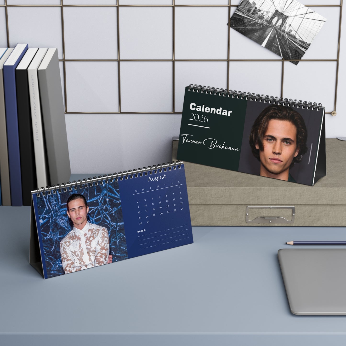 Tanner Buchanan 2026 Desk Calendar | Premium Spiral Bound Celebrity Photo Calendar | High-Quality Fan Gift & Desk Décor