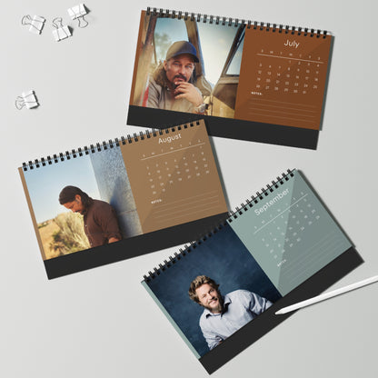 Travis Fimmel 2026 Desk Calendar | Celebrity Spiral Bound Photo Calendar | Fan Collectible Gift | Stylish Desk & Office Décor