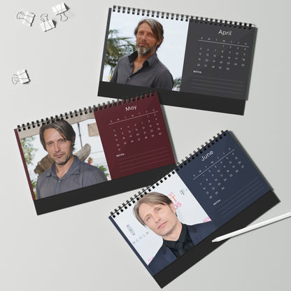 Mads Mikkelsen 2026 Desk Calendar | Premium Spiral Bound Celebrity Photo Calendar | High Quality Collectible Gift for Fans & Desk Décor