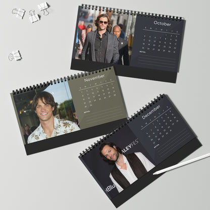 Jared Padalecki 2026 Desk Calendar | Premium Spiral Bound Celebrity Photo Calendar | High-Quality Fan Gift & Desk Décor
