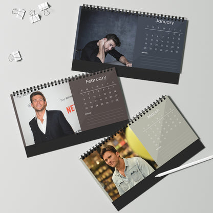 Scott Eastwood 2026 Desk Calendar | Celebrity Spiral Bound Photo Calendar | Fan Collectible Gift | Stylish Desk & Office Décor