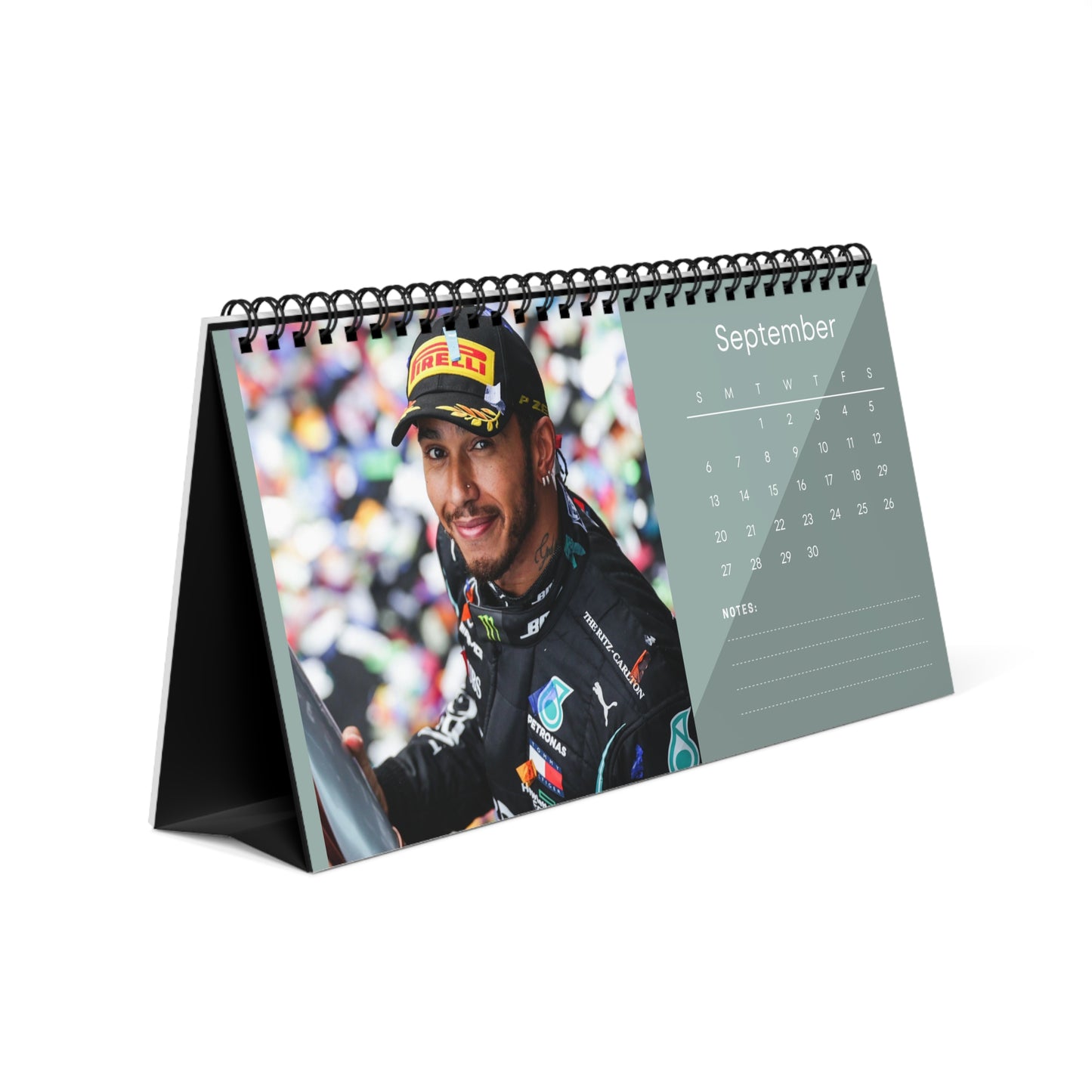 Lewis Hamilton 2026 Desk Calendar | F1 Racing Star Spiral Bound Photo Calendar | Fan Collectible Gift | Stylish Desk & Office Décor
