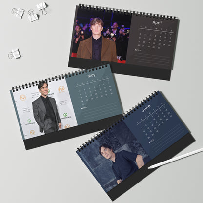 Cillian Murphy 2026 Desk Calendar | Premium Spiral Bound Celebrity Photo Calendar | High-Quality Fan Gift & Desk Décor