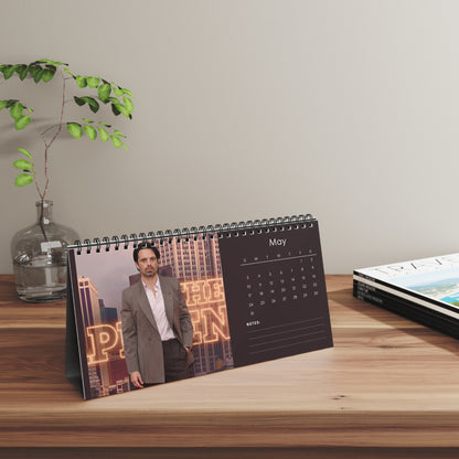 Sebastian Stan 2026 Desk Calendar | Celebrity Spiral Bound Photo Calendar | Fan Collectible Gift | Stylish Desk & Office Décor