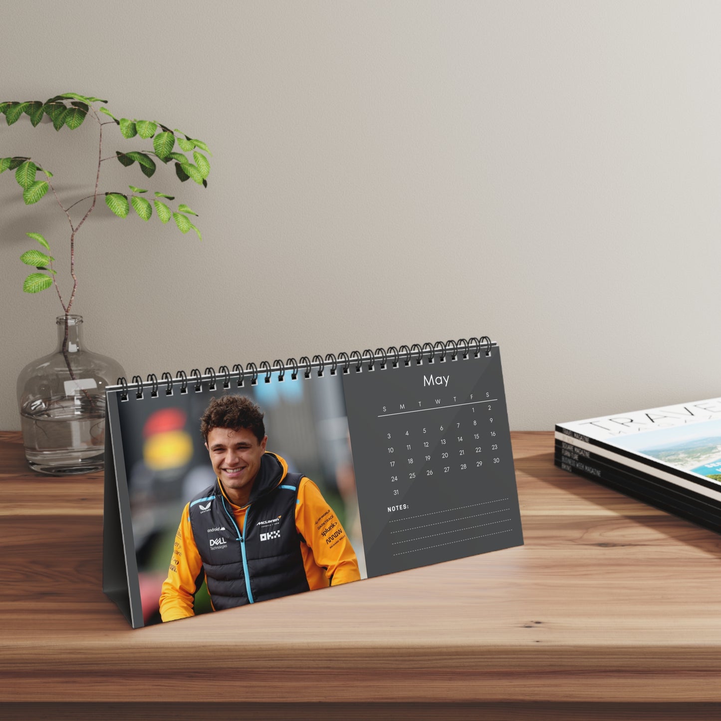 Lando Norris 2026 Desk Calendar | Premium Spiral Bound Celebrity Photo Calendar | Collectible Fan Gift | Stylish Desk & Office Décor