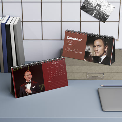 Daniel Craig 2026 Desk Calendar | Premium Spiral Bound Celebrity Photo Calendar | High-Quality Fan Gift & Desk Décor