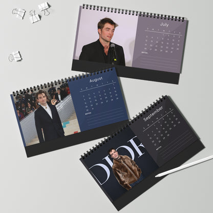 Robert Pattinson 2026 Desk Calendar | Premium Spiral Bound Celebrity Photo Calendar | High-Quality Fan Gift & Desk Décor